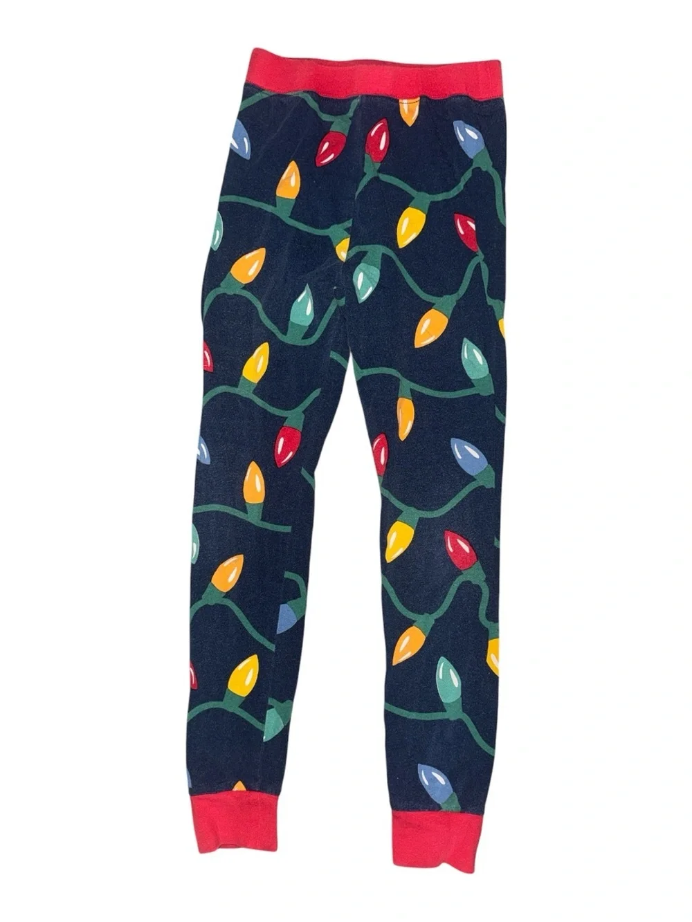 Pajamagram Cozy Kids Navy Pajama Set with Colorful Holiday Lights Christmas